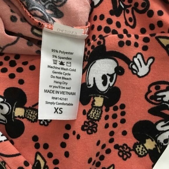 LuLaRoe Disney Minnie Mouse IRMA Top XS NEW with Tags - Picture 6 of 7